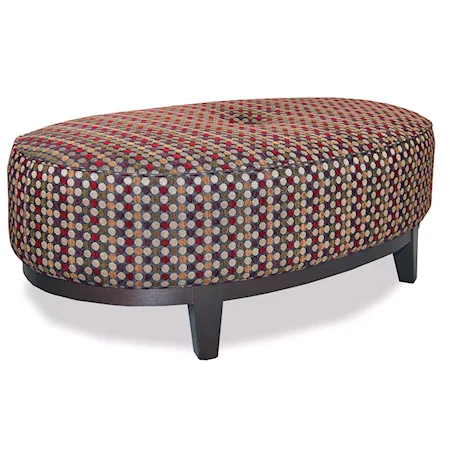 Oval Ottoman with Tapered Legs